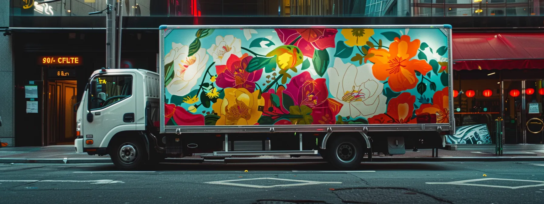 vibrant fleet graphics on a commercial vehicle, showcasing the durability of high-quality vinyl materials.